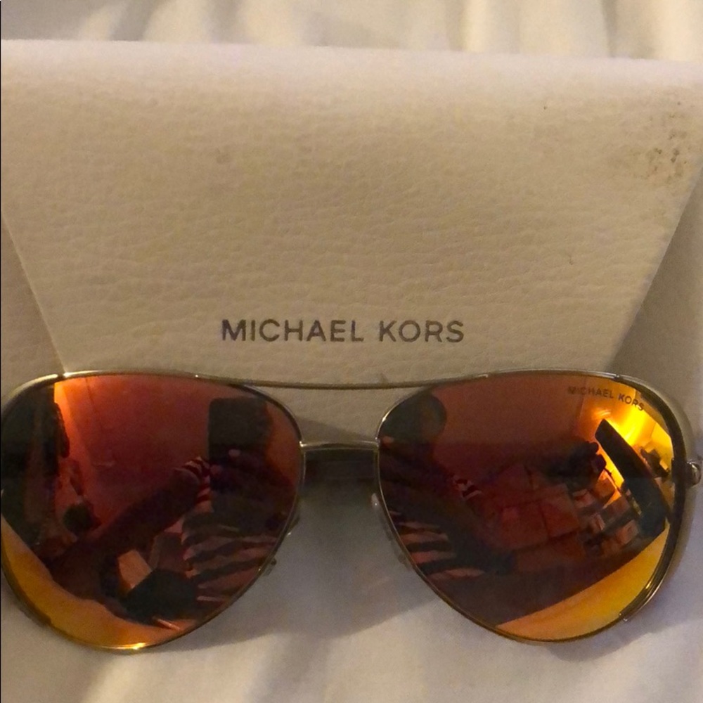 authentic Micheal Kors Orange sunglasses with case